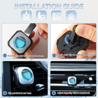 Car Air Freshener Vent Clip 6 Pack 4ml Each Up to 180 Days Long Lasting Scent Odor Eliminator for Women Men(Ocean Breeze)