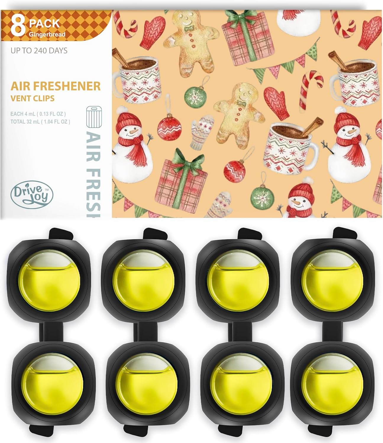 DRIVEJOY Car Air Freshener Vent Clips, 8 PK, 6 Ocean, 2 New Car Scent, Long Lasting Air Fresheners for Men & Women, Up to 240 Days, Odor Eliminator