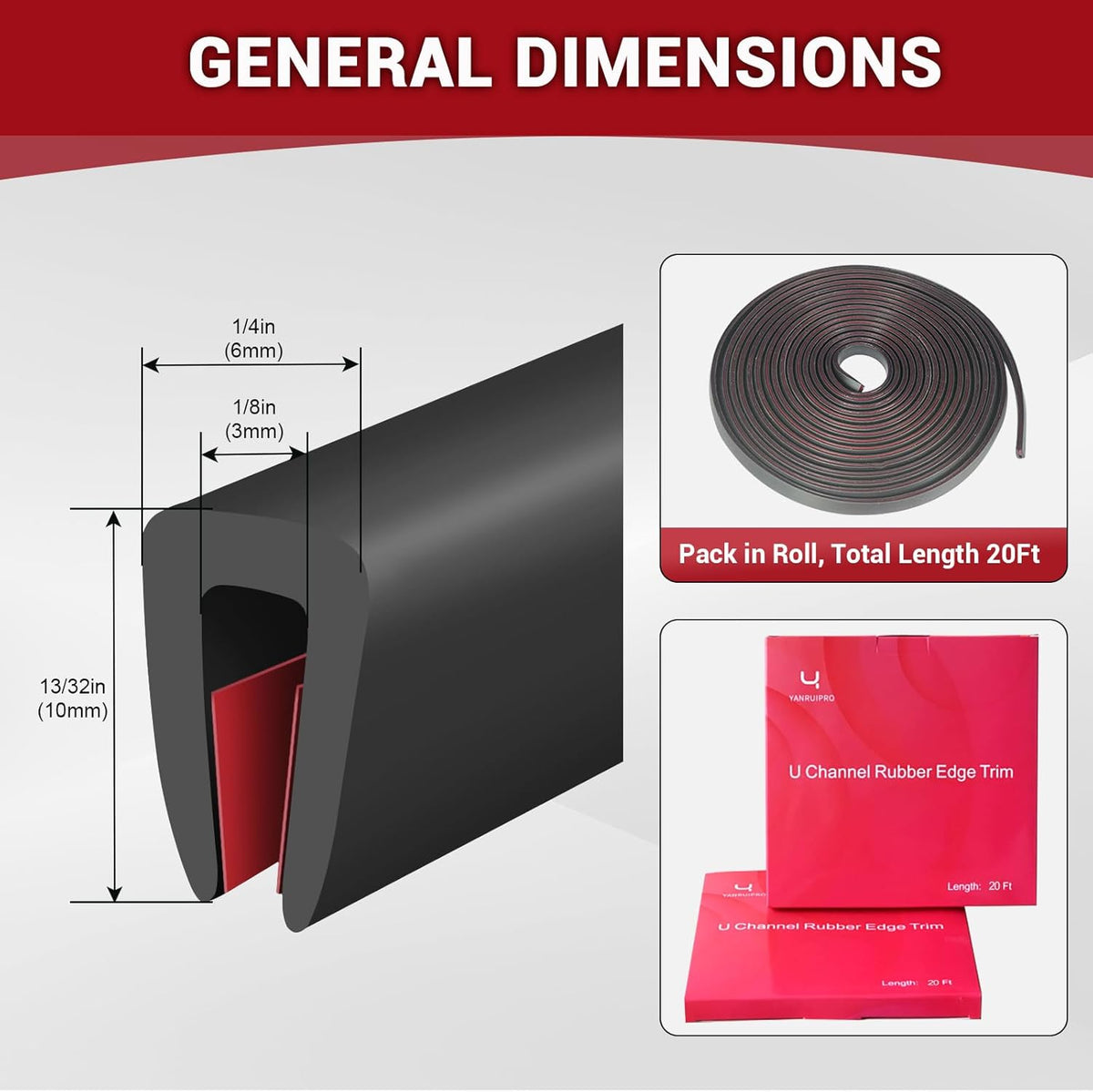 Rubber Edge Trim, 1/16" Self Adhesive Flexible U Channel Edge Protecter for Sheet Metal, Car Doors, U Shaped Sharp Edge Guards, Fit for 0-5/64" Wide Edge, Black Color, 10Ft, EPDM Material