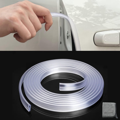 Winunite 32.8ft (10m) Car Door Edge Guards Clear – Self-Adhesive PVC, U-Shaped, Fits Most Vehicles, Scratch- and Chip-Resistant – Reduces Dings in Parking Lots