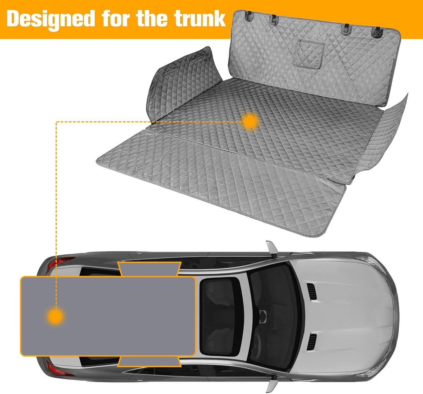 PETICON SUV Cargo Liner for Dogs, Waterproof Trunk Cover for SUVs with Bumper Flap Protector, Scratchproof Durable 600D Oxford Fabric, Non-Slip, Machine Washable