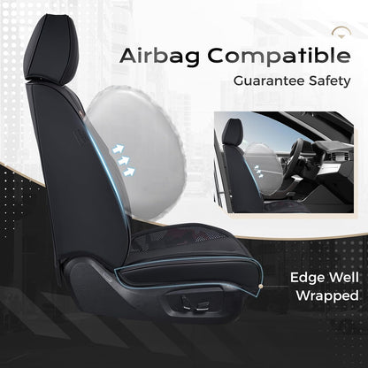 Coverado Seat Covers Full Set, Black Seat Covers for Cars 5 Seats, Car Seat Protector, Waterproof Nappa Leather Car Seat Cushion, Front and Rear Car Seat Cover Fit for Most Sedans SUV Pick-up Truck - Colors B
