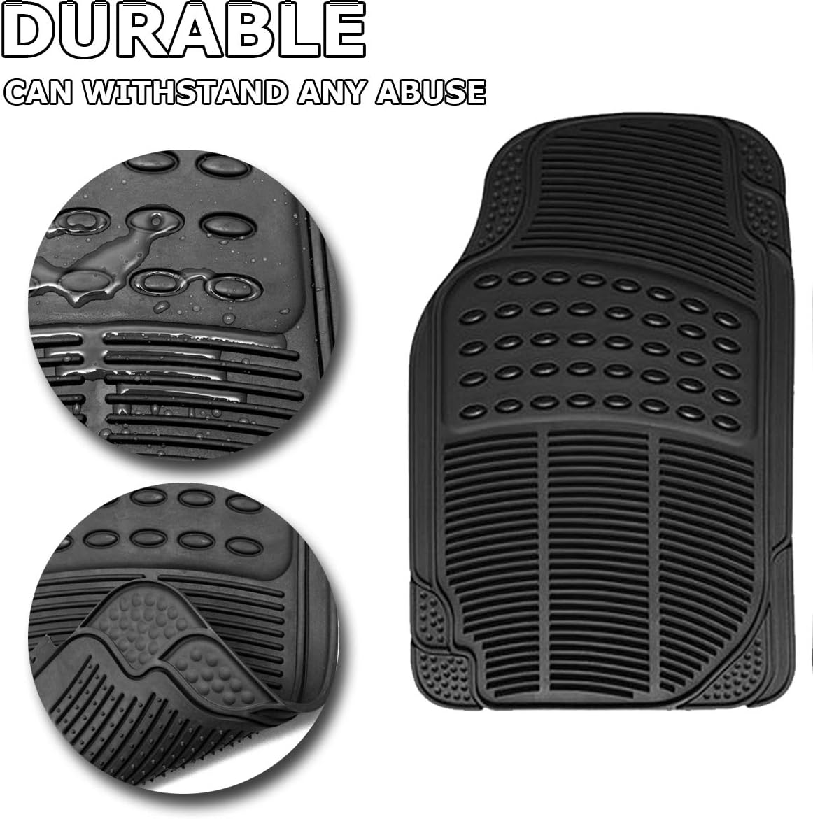 VaygWay Heavy Duty Cargo Liner Trunk Floor Mat – All Weather Trunk Protection Floor Mat - Black Rubber Trimmable Durable Cargo Auto Mat – Universal Fit Car SUV Truck Auto