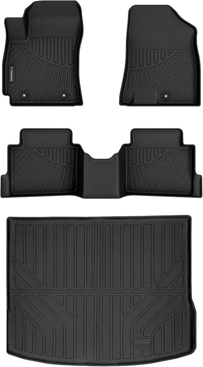 Auxko All Weather Floor Mat & Cargo Mat Fit for 2026 2025 2024 2023 2022 Hyundai Tucson Hybrid(Not PHEV) TPE Liner Tucson Accessory Set All Season Odorless Anti-Slip Floor Liner