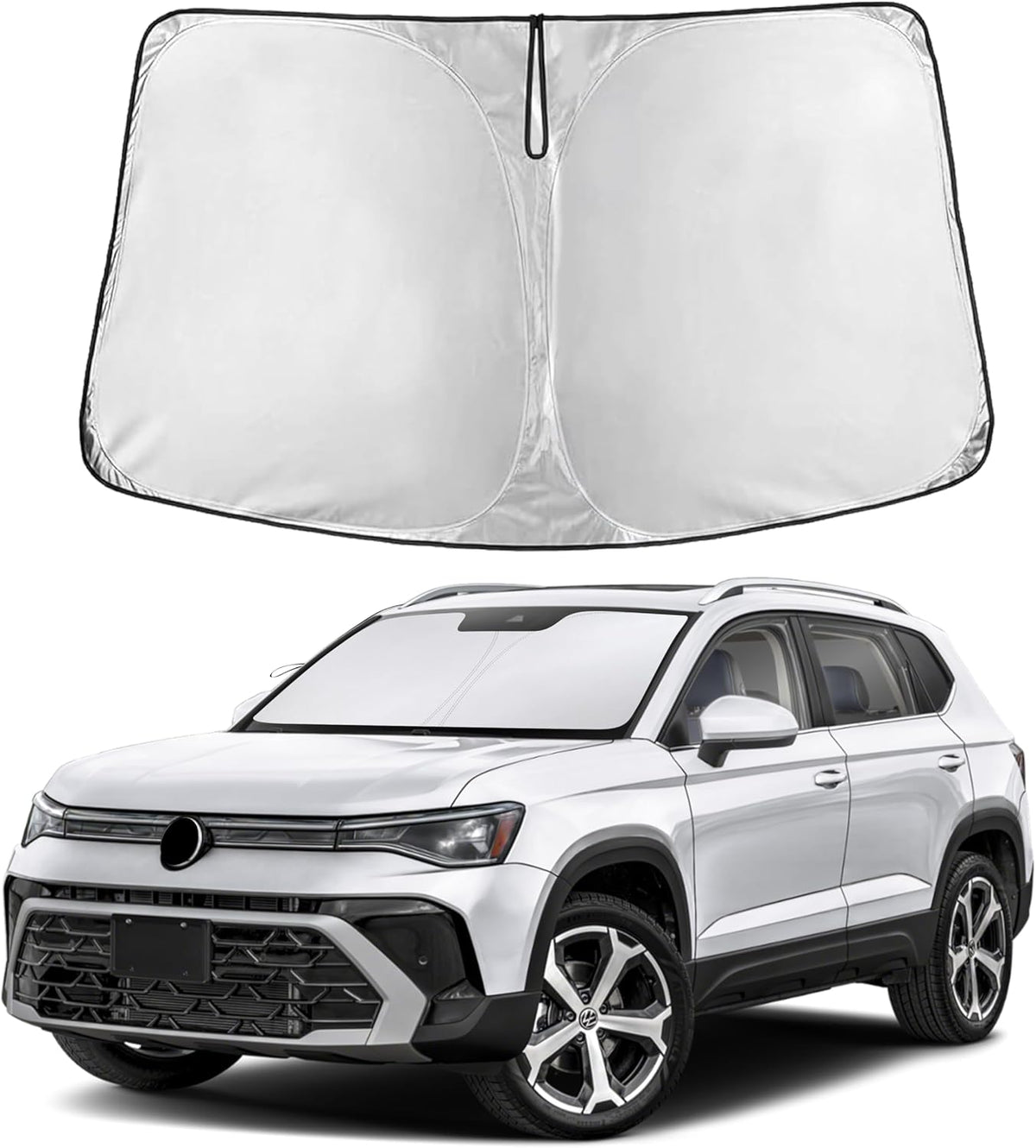 EcoNour Car Windshield Sun Shade | 2025 Upgraded Innovative No-Light-Pass Technology for Maximum Coverage | Foldable Sun Shade Keeps Your Vehicle Cool | Must-Have Car Accessories | Small (59" x 29") - Colors C