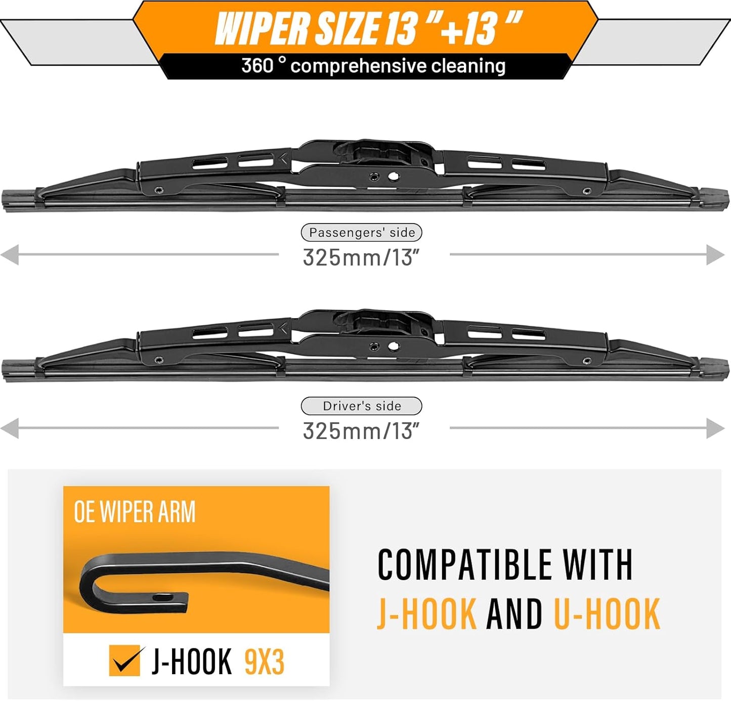 AUTOBOO 26"+19" Windshield Wipers Replacement for Tesla Model 3 2017 2018 2019 2020 2021 2022 2023 2024 2025 Model Y 2020 2021 2022 2023-2025 -Original Factory Quality (Pack of 2) - Colors A