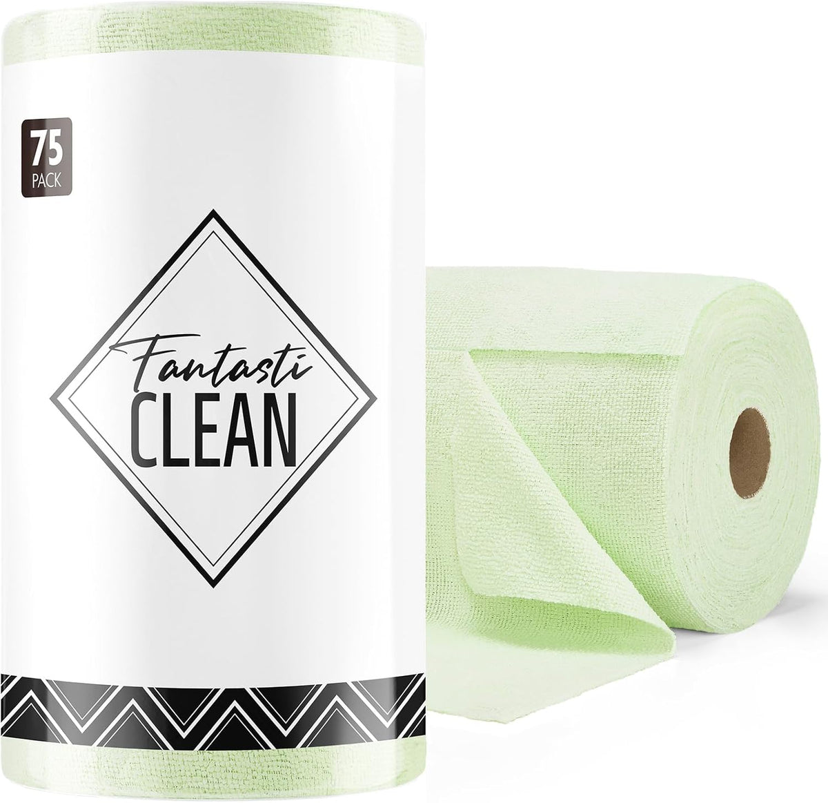 Fantasticlean Microfiber Cleaning Cloth Roll -75 Pack, Tear Away Microfiber Towels, 12" x 12", Reusable, Washable, Scratch Free, Ultra Absorbent for All-Around Cleaning Supplies (DimGray)