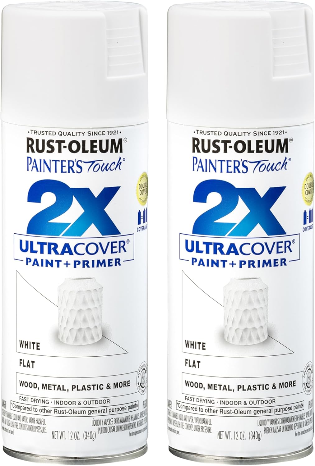 Rust-Oleum 334029 Painter's Touch 2X Ultra Cover Spray Paint, 12 oz, Gloss Clear - Colors C