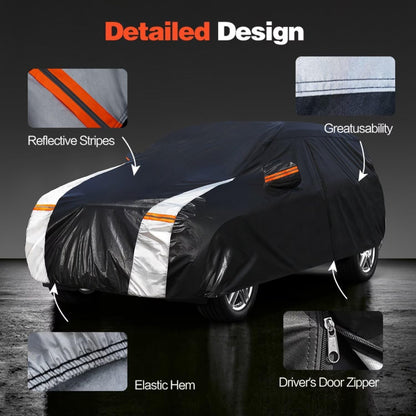 Large SUV Car Cover for Chevy Suburban 100% Waterproof All Weather, Heavy Duty Outdoor Full Exterior Covers Rain Sun Wind UV Protection. - Colors D