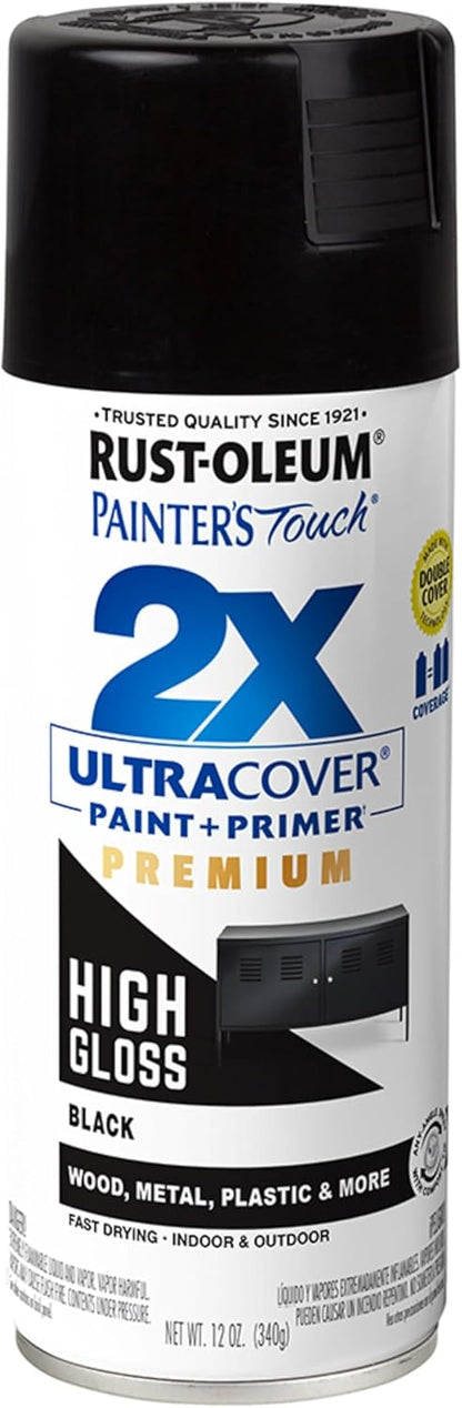 Rust-Oleum 334029 Painter's Touch 2X Ultra Cover Spray Paint, 12 oz, Gloss Clear - Colors B