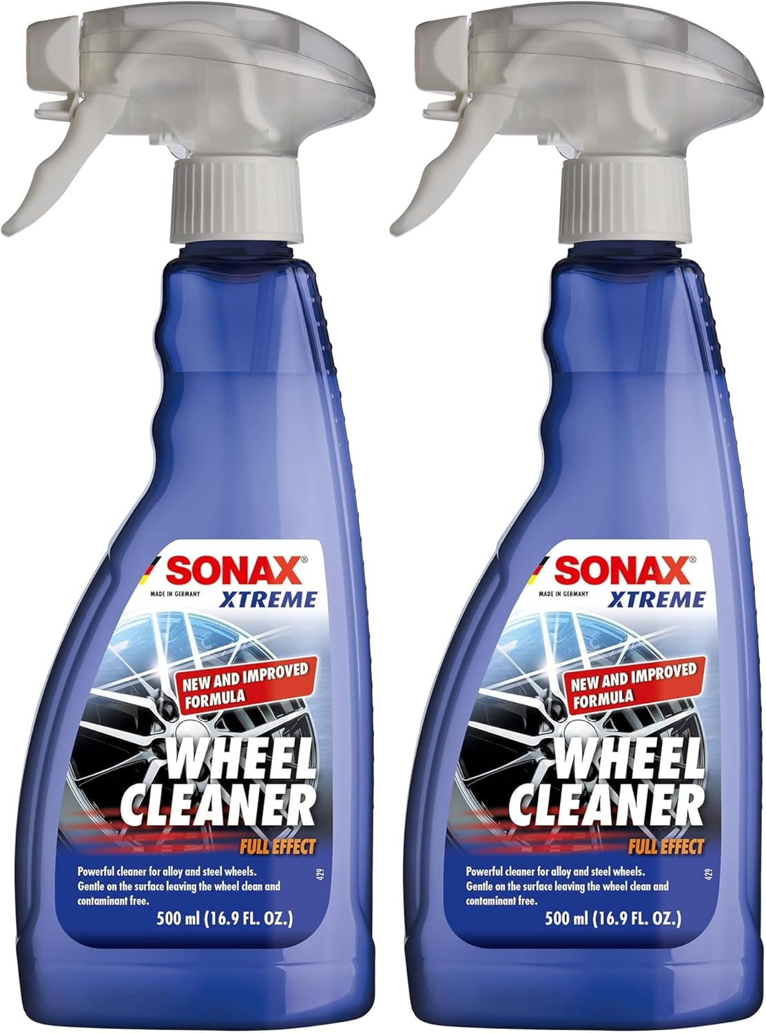 SONAX Wheel Cleaner Full Effect (230200) | Non-Acid Rim Cleaner | Color Changing Wheel Cleaner | Brake Dust Cleaner | Non-Acid Iron Remover | (500 ml or 16.9 fl. oz.)