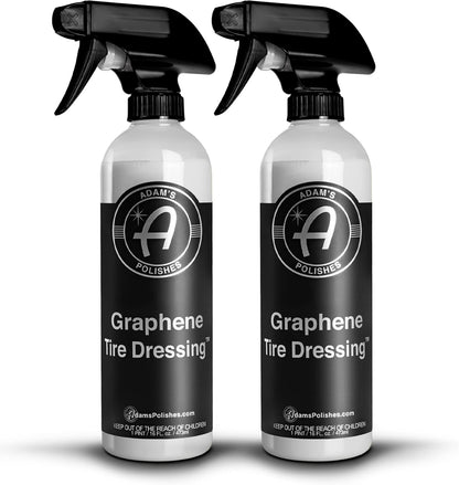 Adam's Polishes Graphene Tire Dressing - Deep Black Finish W/Graphene Non Greasy Car Detailing | Use W/Tire Applicator After Tire Cleaner & Wheel Cleaner | Ceramic Coating Like Tire Protection (16oz)