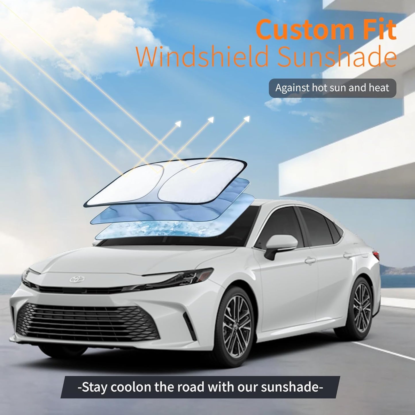 Car Cover Waterproof All-Weather,Outdoor Full Exterior Automobiles Sedan/Coupe (Length 186-193 inch) with Windshield Sun Shade Universal Fit Toyota Camry, Tesla Model 3, Accord etc