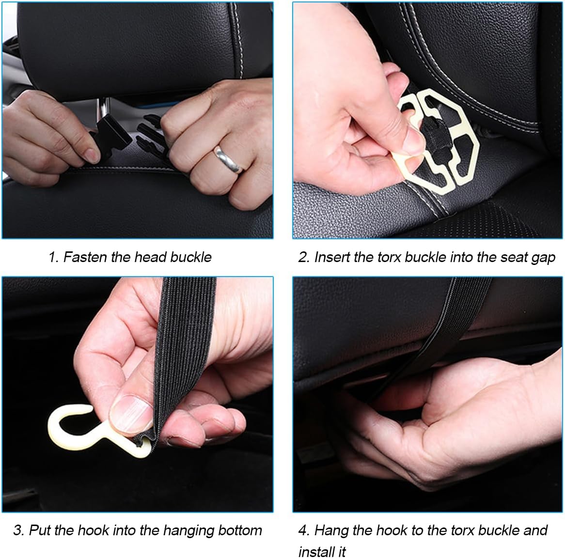 Car Seat Back Organizer, Leather Vehicle Seatback Storage Pocket with Foldable Table Tray, Multifunctional Automotive Backseat Protectors Kick Mats Accessories, Universal Fit (Brown)