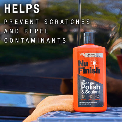 Nu Finish Car Scratch Remover, Scratch Removal for Cars Eliminates Paint Scrapes, Scuffs, Haze and Swirls on Cars, Boats and Motorcycles , 6.5 Oz, White