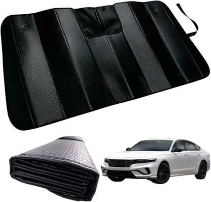 GWUSKDT Car Sun Shade, Sun Protector,Foldable Front Window Shade-Thicken 5-Layer Bubble for Auto Windshield UV Protection and Heat Reflector 58"x 27.5" (Blue)