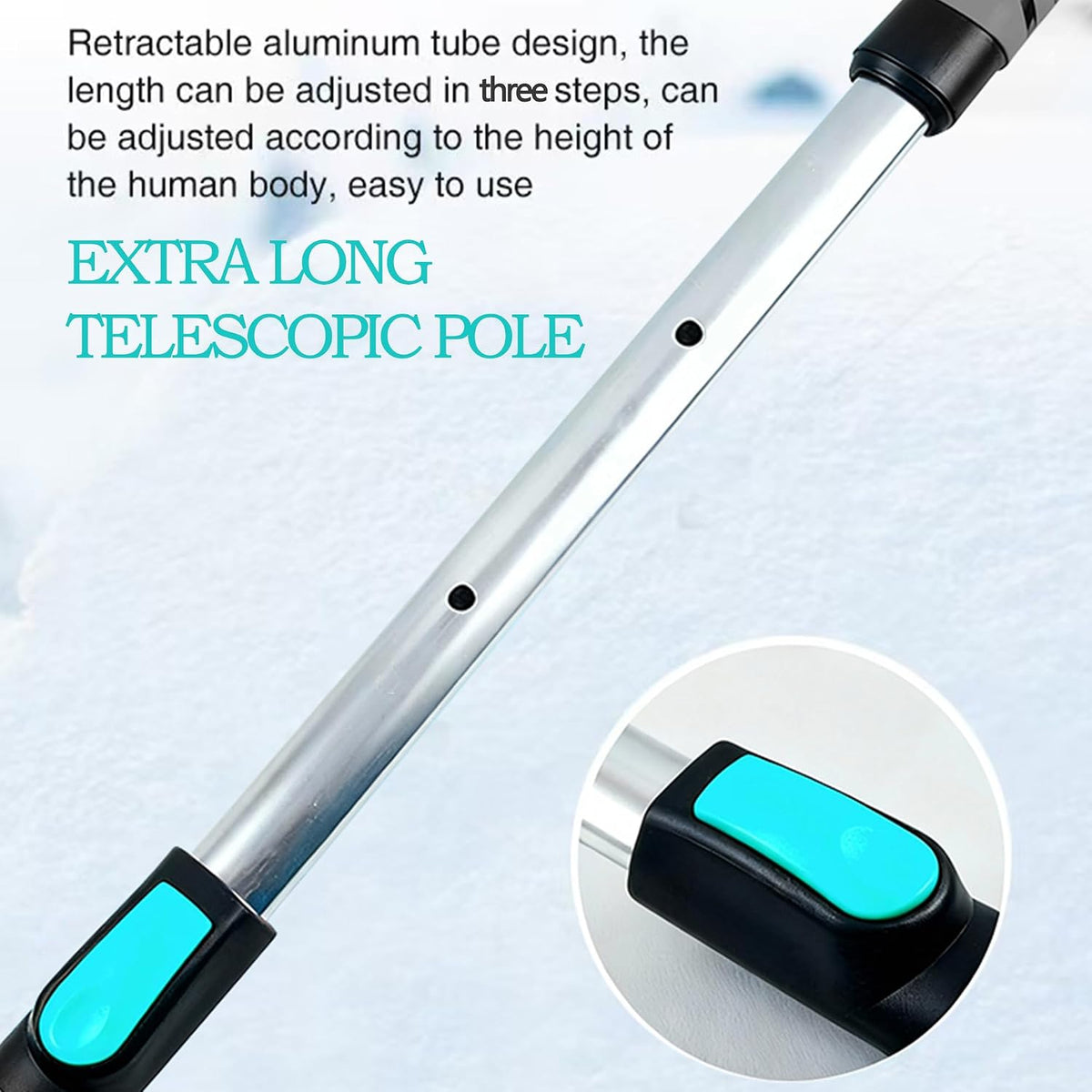 58" Car Snow Brush & Ice Scraper Long Snow Brush for Car Extendable, Upgraded Heavy Duty Pivoting Snow Broom for SUV Trucks Windshield