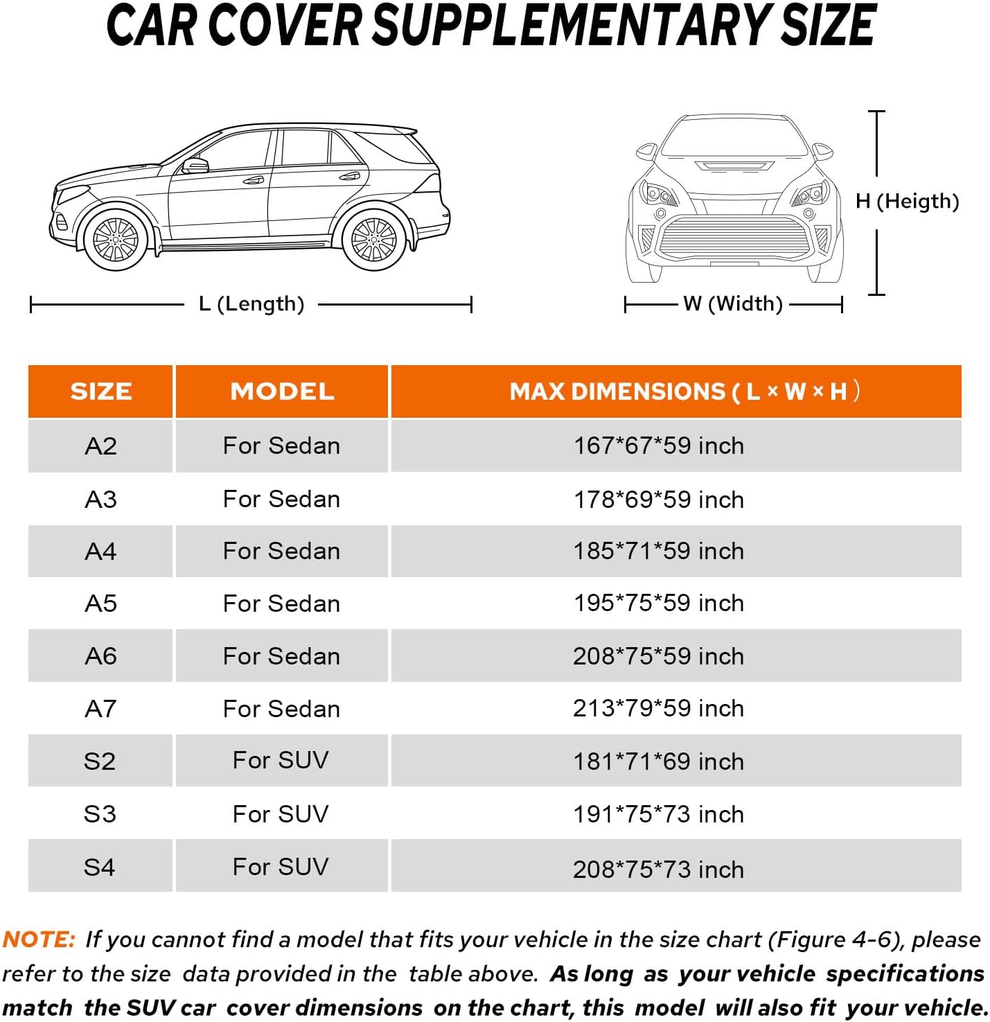 10-Layer Car Cover Waterproof All Weather for Automobiles, Soft Cotton Lining Outdoor Full Covers with Door Zipper, Universal Fit for Sedan 196"-208" L, Size A6 (See Size Chart)