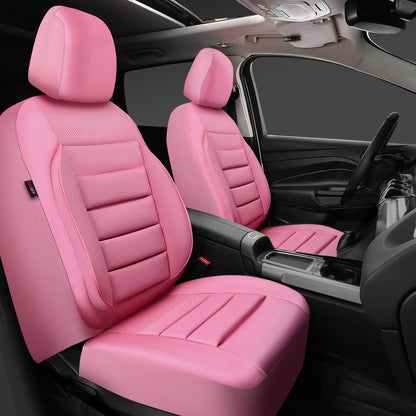 CAR PASS Leather Seat Covers Full Set Universal Water Resistant 3D Foam Back Support, Luxury Comfort Automotive 5 Seat Covers All Season Fit for SUV,Sedan,Van, Airbag Compatible Elegance(Pure Black)