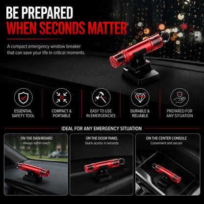 PNRNYC 3 Pack 2026 Upgraded Car Emergency Escape Tool – Window Breaker & Seatbelt Cutter, Spring-Loaded Glass Breaker for Instant Escape from Car Accident, Fire, Flood & Rollover Survival Kit