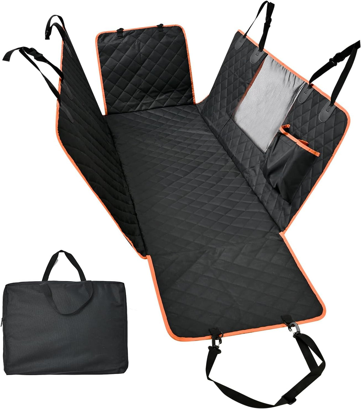 Amazon Basics Waterproof Dog Car Seat Cover, Scratch Proof Protector for Pet, Car Back Bench, 56 x 47 inch, Black