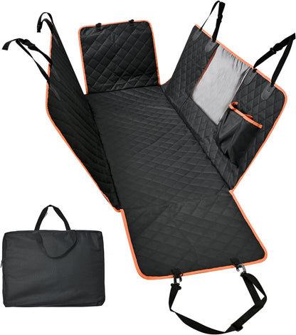 Amazon Basics Waterproof Dog Car Seat Cover, Scratch Proof Protector for Pet, Car Back Bench, 56 x 47 inch, Black