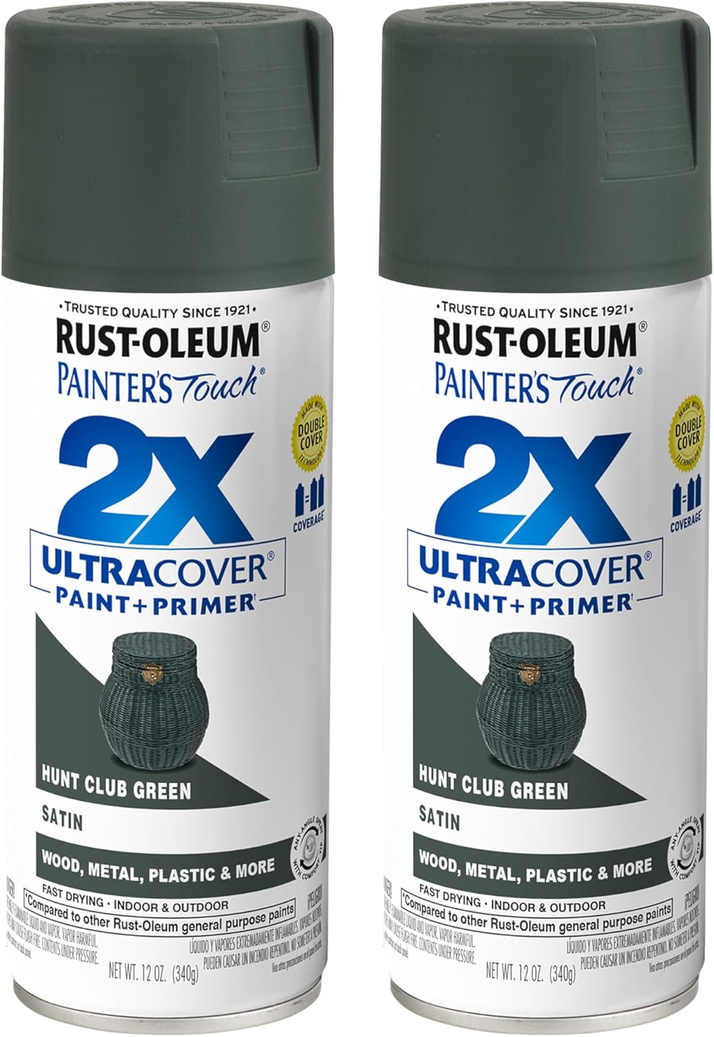 Rust-Oleum 334029 Painter's Touch 2X Ultra Cover Spray Paint, 12 oz, Gloss Clear - Colors F