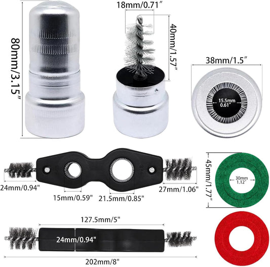 Battery Terminal Cleaner Kit, Battery Terminal Brush & 4 in 1 Copper Tubing Brush & 2pcs Anti-Corrosion Fiber Washers