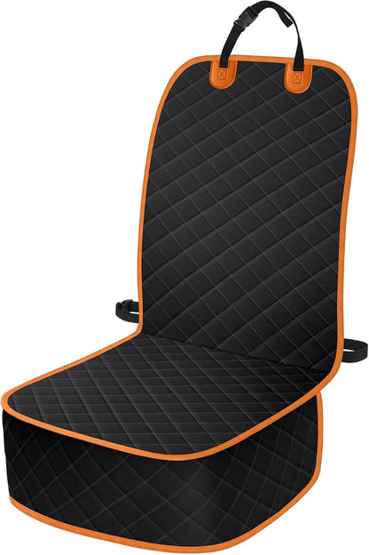 ELONGRIVER Dog Car Seat Covers, Waterproof Front Seat Cover for Dogs, Scratch-Proof, Nonslip Pet Passenger Seat Cover Protector, Universal Fit for Cars Trucks SUVs, Standard Size, Black