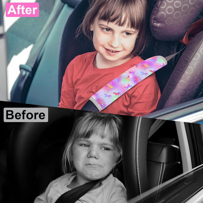 Seat Belt Cover Pad for Baby, Soft Seatbelt Cushion Covers for Kids 2Pcs Car Seat Strap Shoulder Pads for All Car Seats, Stroller, High Chair,Blue Dinosaur