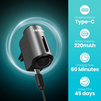 Featwell Car Air Freshener, Three Adjustable Modes Intelligent Car Aroma Diffuser, Rechargeable Car Aroma Diffuser, Black