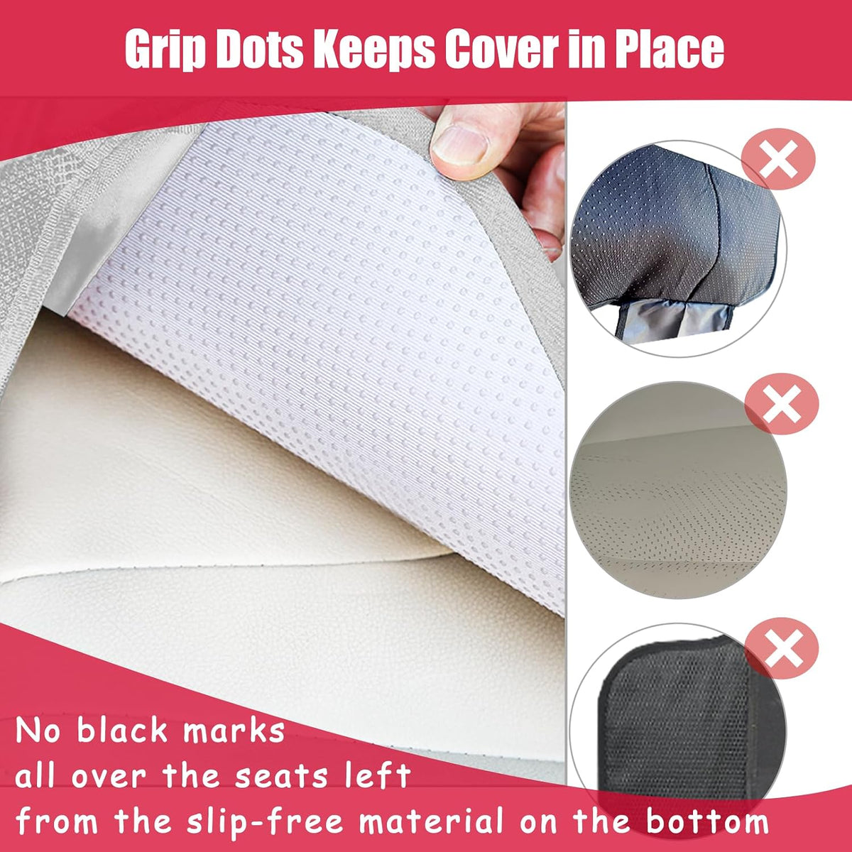 Meolsaek Car Seat Protector for Child Car Seat, Durable 600D Fabric Waterproof Car Seat Cover with Thick Pad Non-Slip Backing，No Imprints (Black 2pcs)
