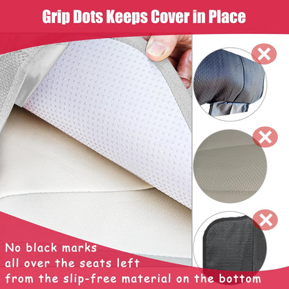 Meolsaek Car Seat Protector for Child Car Seat, Durable 600D Fabric Waterproof Car Seat Cover with Thick Pad Non-Slip Backing，No Imprints (Black 2pcs)