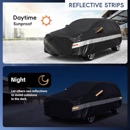10 Layers Car Cover Custom Fit for Mercedes Benz C Class C250 C300 C43 C63 (1993-2026), Waterproof All Weather for Automobiles, Outdoor Full Cover Sun Dust Rain Protection with Cotton. Black - Colors A