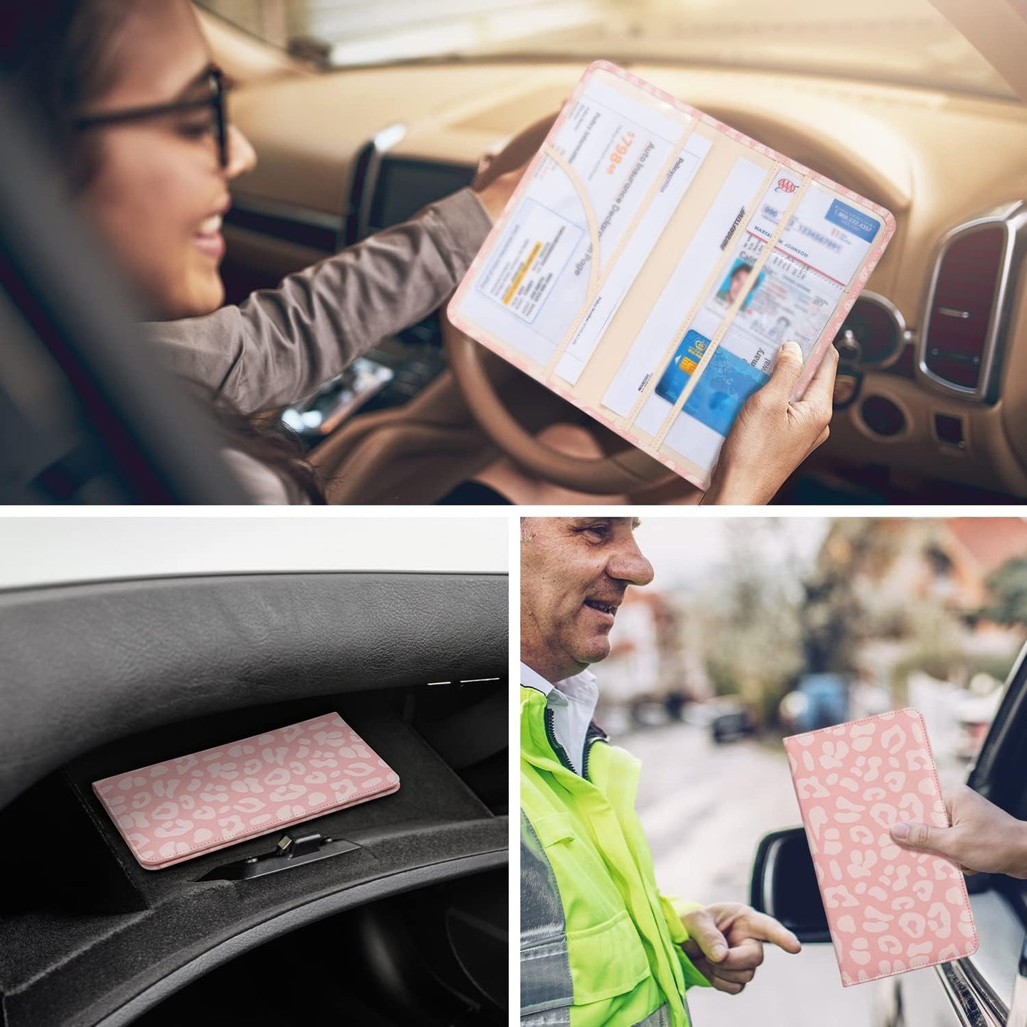 Car Registration and Insurance Holder, Insurance Card Holder, Car Registration Holder, Floral Themed Cover with Magnetic Shut