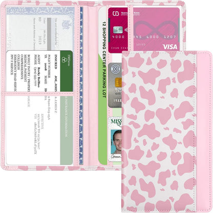 Car Registration and Insurance Holder, with Magnetic Closure for License, Cards and Documents, All Vehicle Needs and Car Accessories (Leopard-Black)