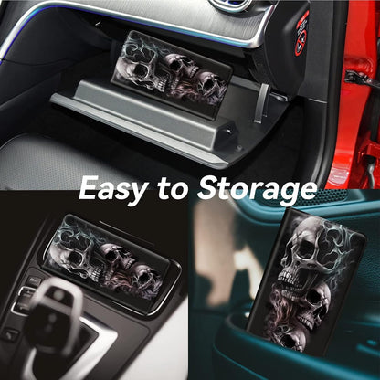 Car Registration and Insurance Holder, Leather Car Glove Box Organizer, Cool Car Accessories for ID, Driver's License Cards & Essential Document, business cards, Men&Women, Retro Audio Cassette