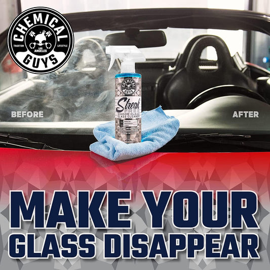 Chemical Guys Streak Free Window Cleaner – Ammonia-Free Glass Cleaner for Crystal Clear Clarity, Safe on Tint, Mirrors, Touchscreens, Windshields, and Chrome, 32 fl oz