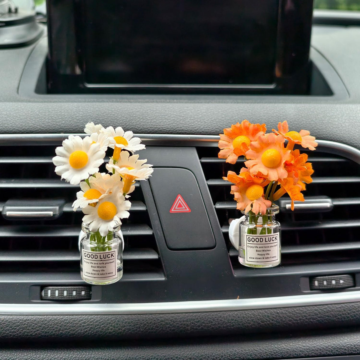 Set of 4 Cute Flower Bouquet Car Air Freshener Vent Clips, Mini Artificial Flowers for Car Air Vent Decoration, Auto Interior Dashboard Ornament Accessories
