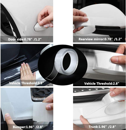 MYFAMIREA Anti-Scratch Anti-Collision Adhesive Strip Car Door Edge Guard Protector Strip Car Door Scuff Plate Protectors Transparent Invisible Tape for Rear Bumper/Door(33Ft x 2In)