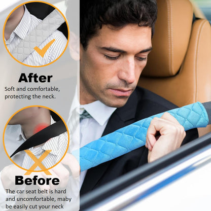 5 Pack Soft Car Seat Belt Cover Protector Comfort Auto Seatbelt Pads Strap Cushion Protecting Neck Shoulder Sedan SUV Trucks Car Interior Accessories for Adults Women Men 11 Inch Black