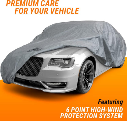 Armor All Heavy Duty Premium All-Weather SUV Car Cover by Season Guard; Max Protection from Sun Rain Wind & Snow for SUV or CUV up to 205" in Length; Indoor & Outdoor Covers; Grey