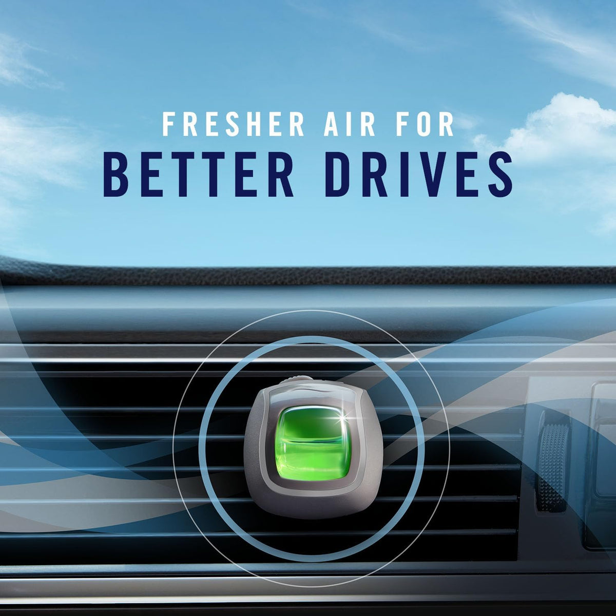 Febreze Car Air Freshener Vent Clip Platinum Ice Scent, .07 oz. Car Vent Clip, Pack of 4