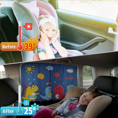 Car Window Shades, 2 PCS Magnetic Double Layer Auto Sun Shade for Side Windows Privacy Full Covers/Half Shade Options Back Car Window Curtains for Baby Protection