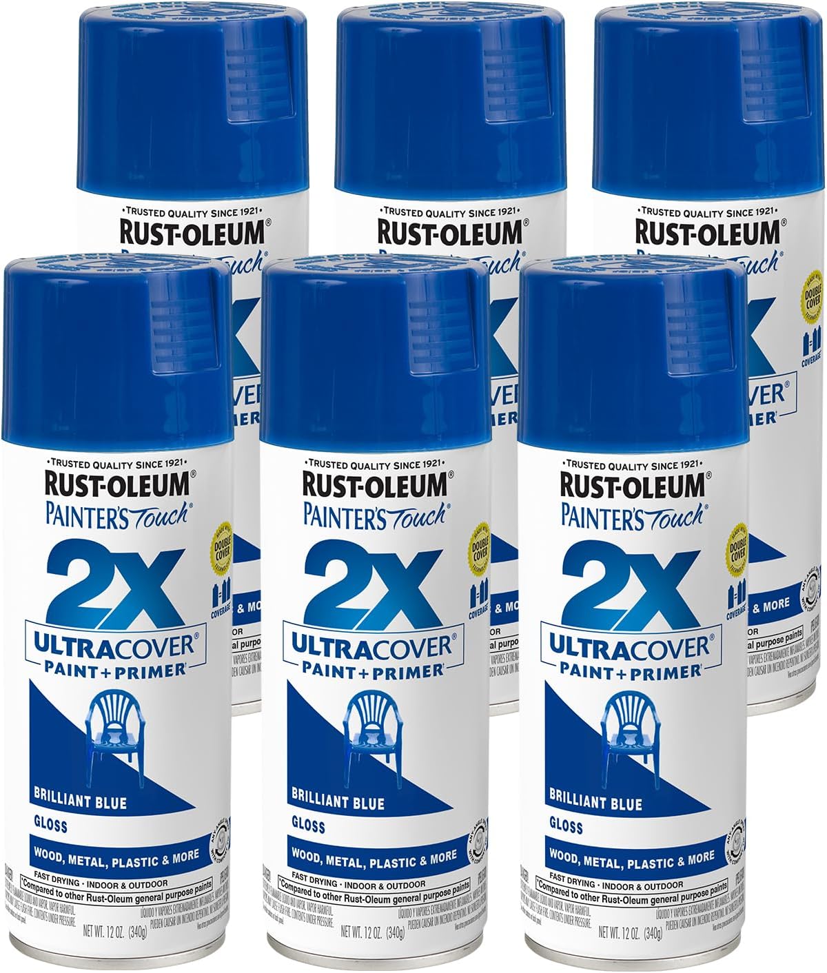 Rust-Oleum 334029 Painter's Touch 2X Ultra Cover Spray Paint, 12 oz, Gloss Clear - Colors D
