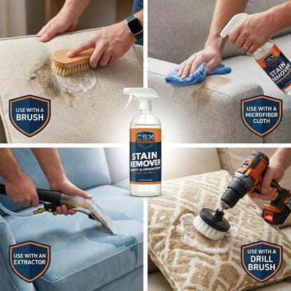 CSX® Carpet Stain Remover 24oz – No Rinse Needed – Most Powerful Carpet & Upholstery Cleaner, Professional Strength, Deep Clean Formula – Removes grease, wine, coffee, ink, food, and more