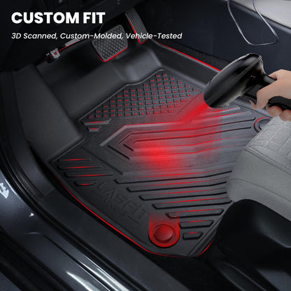 LASFIT Floor Mats for Honda CR-V 2026 2025 2024 2023 (Gasoline & Hybrid & e:FCEV), All Weather TPE Custom Fit Anti-Slip Pet Friendly Car Liners, 1st & 2nd Row Black