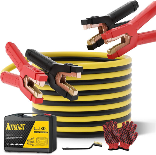 Jumper Cables for Car Battery, 8 Gauge 12 Feet Automotive Booster Cables, for Jump Starting Dead or Weak Batteries with Carry Bag