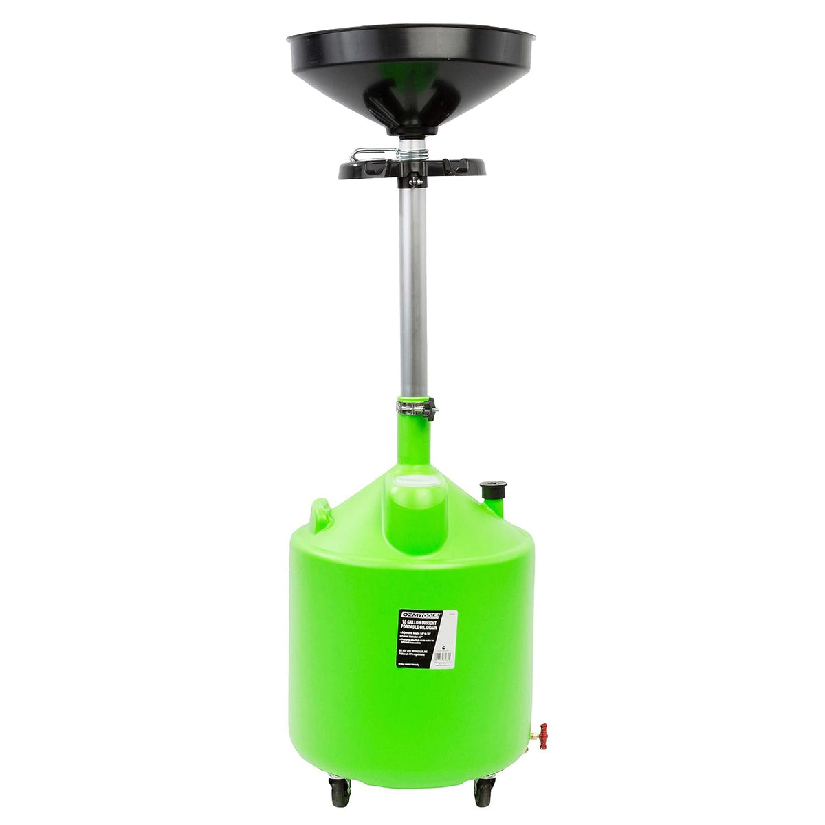 OEMTOOLS 9-Gallon Oil Drain Pan with Adjustable Funnel, Built in Tool Rack