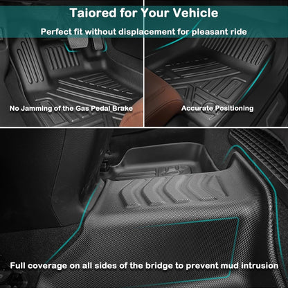All Weather Floor Mats for 2016-2019 Chevy Cruze (No Fit 2016 Cruze Limited), Chevy Cruze Floor Mats, 1st and 2nd Maximum Coverage, 3D Waterproof TPE Rubber Protector Car Mats Full Set Liners